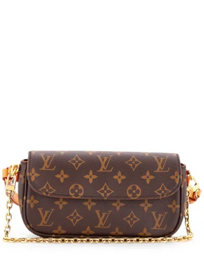 Pre-owned Louis Vuitton Ivy Wallet On Chain Monogram Canvas Shoulder Bag In Brown