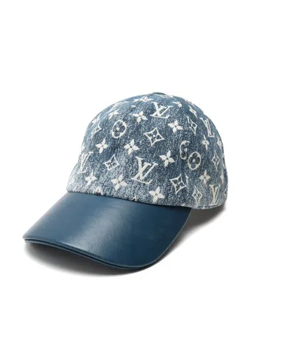Pre-owned Louis Vuitton Jacquard Denim Cap, Size M