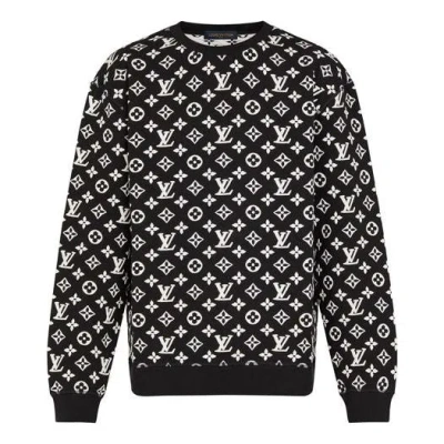 Pre-owned Louis Vuitton Jacquard Round Collar Male Black