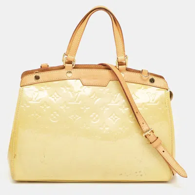 Pre-owned Louis Vuitton Jaune Passion Monogram Vernis Brea Mm Bag In Yellow