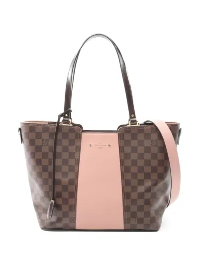 Pre-owned Louis Vuitton Jersey Two-way Handbag In Brown