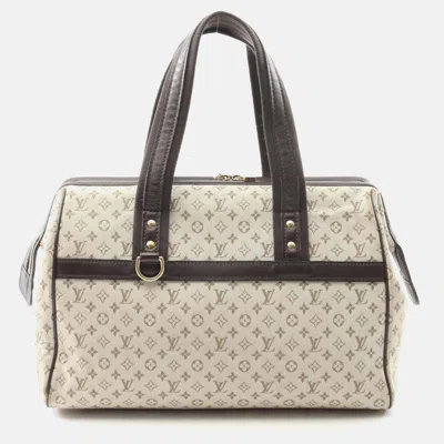 Pre-owned Louis Vuitton Josephine Gm Handbag Monogram Mini Canvas Leather Khaki In Sand