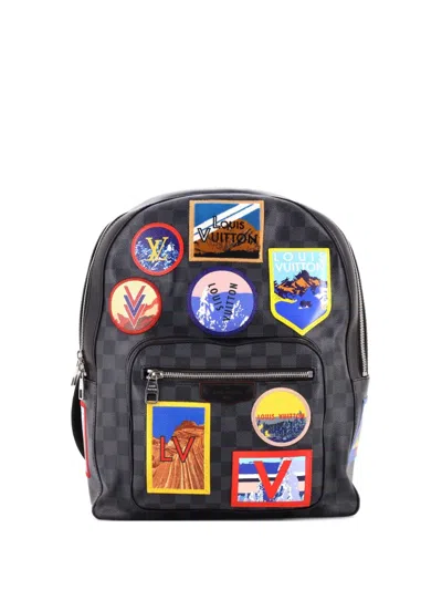 Pre-owned Louis Vuitton Josh Alps Patches Damier Graphite Backpack In Black