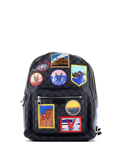 Pre-owned Louis Vuitton Josh Alps Patches Damier Graphite Backpack In Black