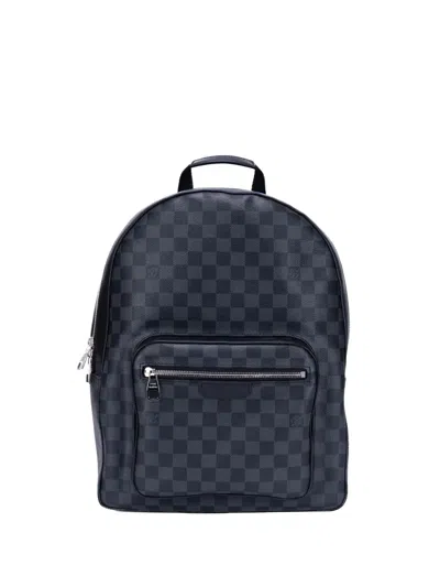 Pre-owned Louis Vuitton Josh Damier Cobalt Backpack In Black
