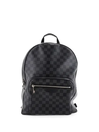 Pre-owned Louis Vuitton Josh Damier Graphite Backpack In Black