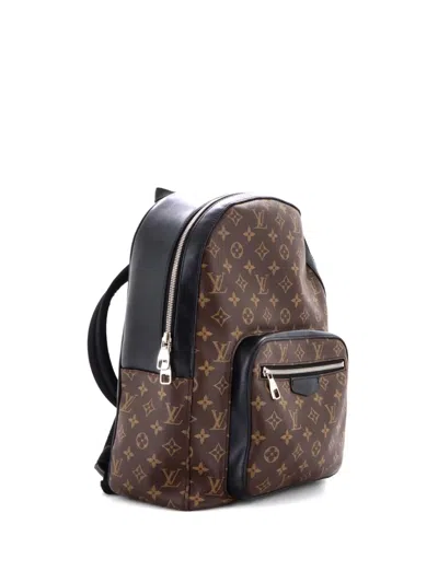 Pre-owned Louis Vuitton Josh Macassar Monogram Canvas Backpack In Black