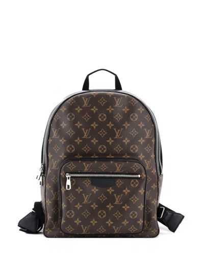 Pre-owned Louis Vuitton Josh Macassar Monogram Canvas Backpack In Brown