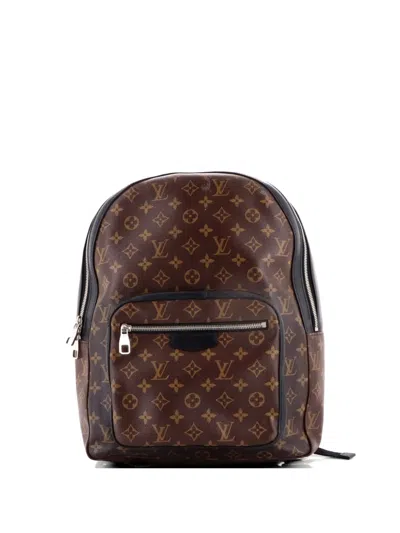 Pre-owned Louis Vuitton Josh Macassar Monogram Canvas Backpack In Brown