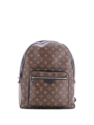 Pre-owned Louis Vuitton Josh Macassar Monogram Canvas Backpack In Brown
