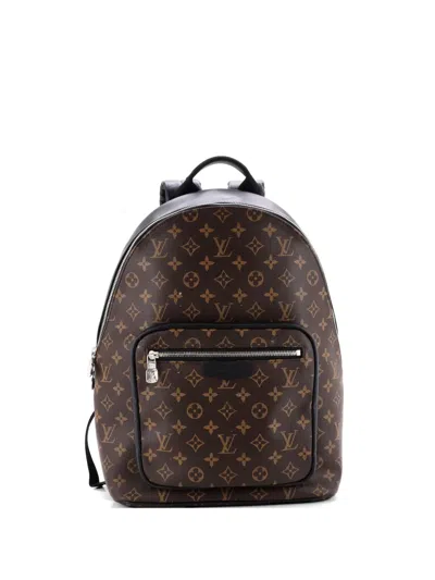 Pre-owned Louis Vuitton Josh Macassar Monogram Canvas Backpack In Brown