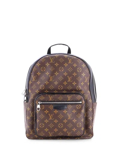 Pre-owned Louis Vuitton Josh Macassar Monogram Canvas Backpack In Brown