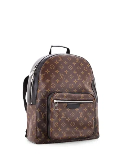 Pre-owned Louis Vuitton Josh Macassar Monogram Canvas Backpack In Brown