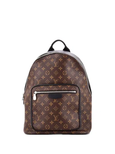 Pre-owned Louis Vuitton Josh Nm Macassar Monogram Canvas Backpack In Black