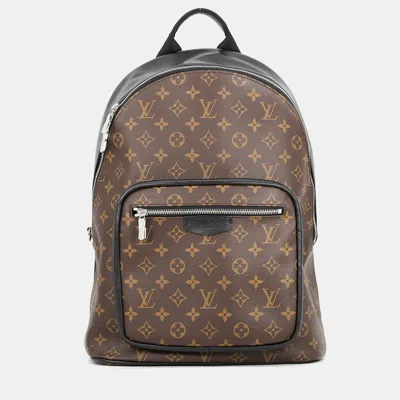 Pre-owned Louis Vuitton Josh Nv Brown/noirm45349 Monogram Macassar Canvas