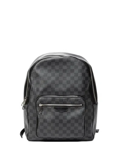 Pre-owned Louis Vuitton Josh Zip-up Backpack In Black