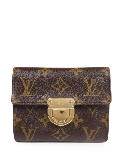 Pre-owned Louis Vuitton Joy Monogram-pattern Wallet In Brown
