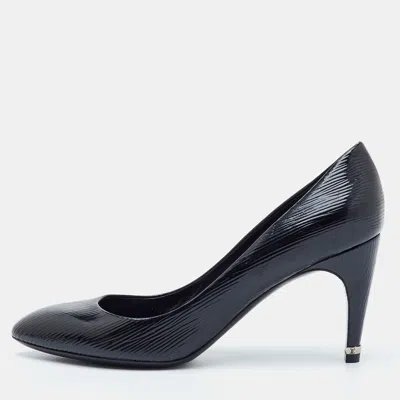 Pre-owned Louis Vuitton Joyce Size 39 Black Electric Epi Leather Pumps