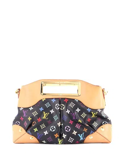 Pre-owned Louis Vuitton Judy Handbag Monogram Multicolor Mm Shoulder Bag In Black