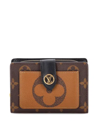 Pre-owned Louis Vuitton Juliette Wallet Reverse Monogram Canvas Small Wallets In Brown