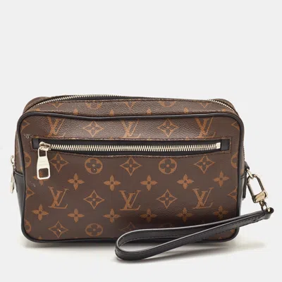 Pre-owned Louis Vuitton Kasai Lv Monogram Canvas Clutch In Brown