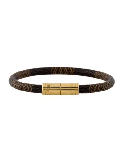 Pre-owned Louis Vuitton Keep It Bracelet, 6.25" In Brown