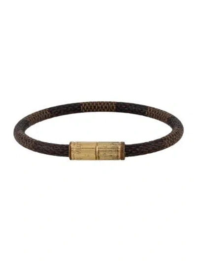 Pre-owned Louis Vuitton Keep It Bracelet, 6.75" In Brown