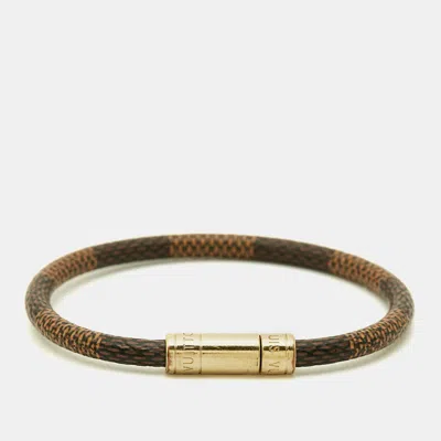 Pre-owned Louis Vuitton Keep It Bracelet Canvas Gold Tone Bracelet