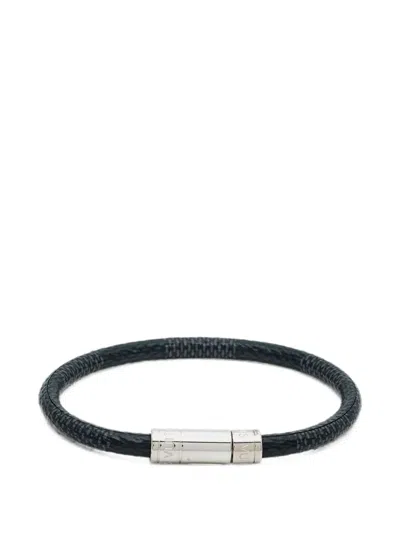 Pre-owned Louis Vuitton Keep It Damier Canvas Bracelet In Black