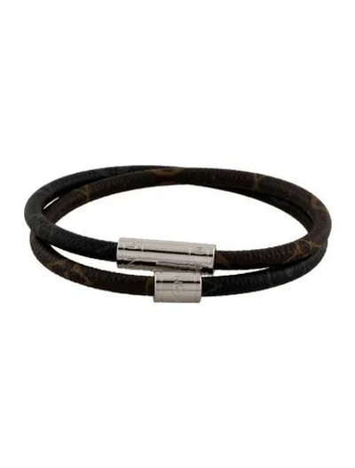 Pre-owned Louis Vuitton Keep It Double Leather Bracelet, 7.75" In Multi