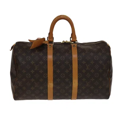 Pre-owned Louis Vuitton Keepall 45 Brown Canvas Travel Bag ()