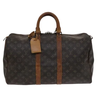 Pre-owned Louis Vuitton Keepall 45 Brown Canvas Travel Bag ()