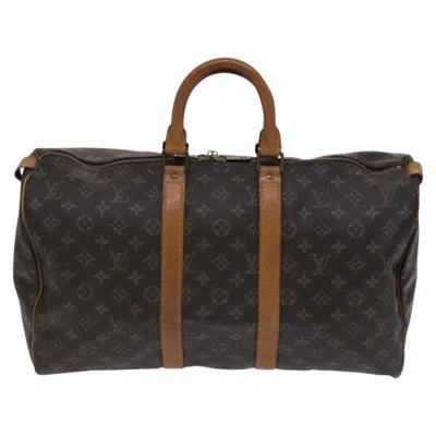 Pre-owned Louis Vuitton Keepall 45 Brown Canvas Travel Bag ()
