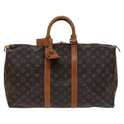 Pre-owned Louis Vuitton Keepall 45 Brown Canvas Travel Bag ()