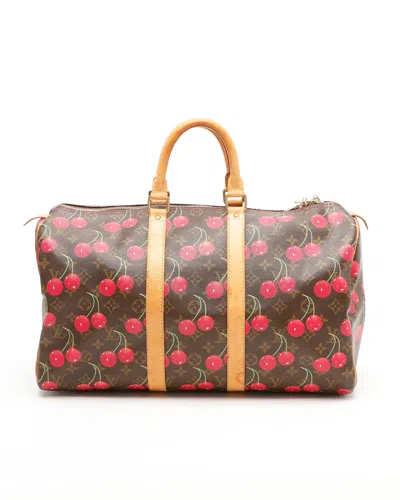 Pre-owned Louis Vuitton Keepall 45 Cerises Cherry Limited Edition Takashi Murakami Weekend Bag In Multi