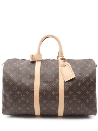 Pre-owned Louis Vuitton Keepall 45 Monogram Boston Bag In Brown