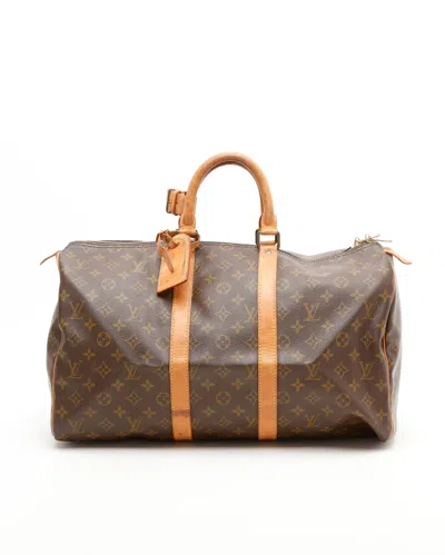 Pre-owned Louis Vuitton Keepall 45 Weekend Bag In Brown