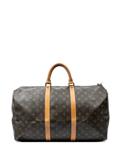 Pre-owned Louis Vuitton Keepall 50 Holdall In Brown