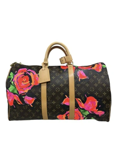 Pre-owned Louis Vuitton Keepall 50 Stephen Sprouse Roses L.e. In Black