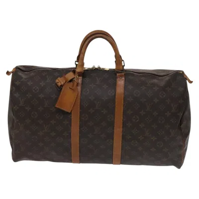 Pre-owned Louis Vuitton Keepall 55 Brown Canvas Travel Bag ()