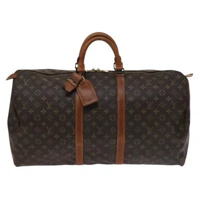 Pre-owned Louis Vuitton Keepall 55 Brown Canvas Travel Bag ()