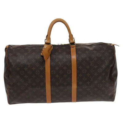 Pre-owned Louis Vuitton Keepall 55 Brown Canvas Travel Bag ()