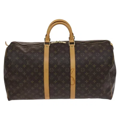 Pre-owned Louis Vuitton Keepall 55 Brown Canvas Travel Bag ()