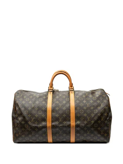 Pre-owned Louis Vuitton Keepall 55 Travel Bag In Brown