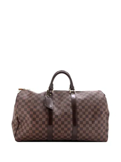 Pre-owned Louis Vuitton Keepall Bag Damier 50 Travel Bag In Brown