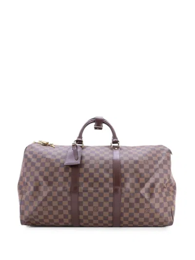 Pre-owned Louis Vuitton Keepall Bag Damier 50 Travel Bag In Brown