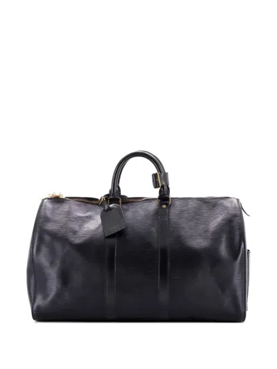 Pre-owned Louis Vuitton Keepall Bag Epi Leather 45 Travel Bag In Black