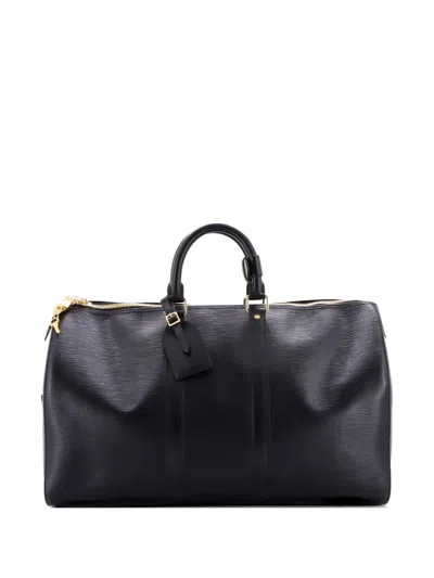Pre-owned Louis Vuitton Keepall Bag Epi Leather 45 Travel Bag In Black