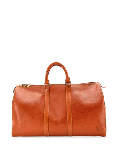 Pre-owned Louis Vuitton Keepall Bag Epi Leather 45 Travel Bag In Brown
