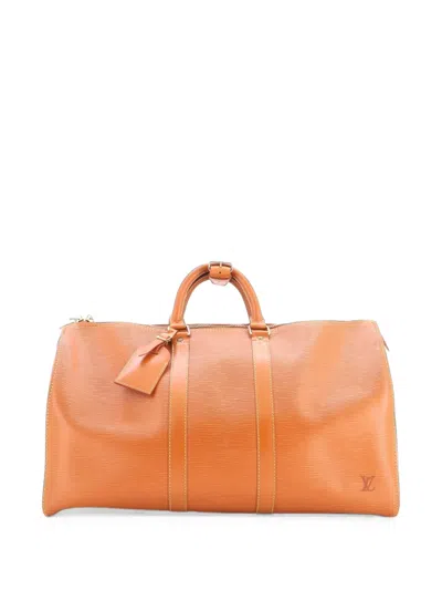 Pre-owned Louis Vuitton Keepall Bag Epi Leather 45 Travel Bag In Brown
